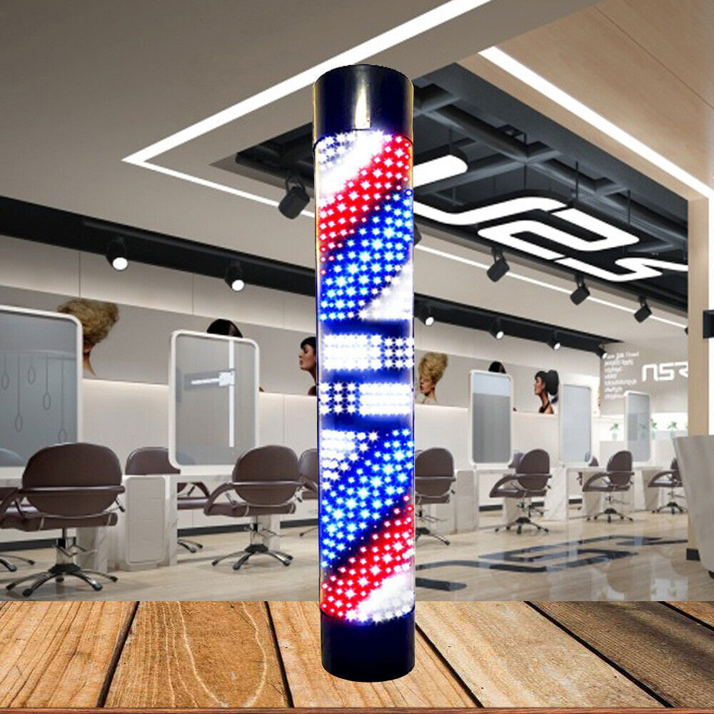 LED Rotating Wall Light Barber Pole Waterproof Salon Barber Pole Shop Sign Light