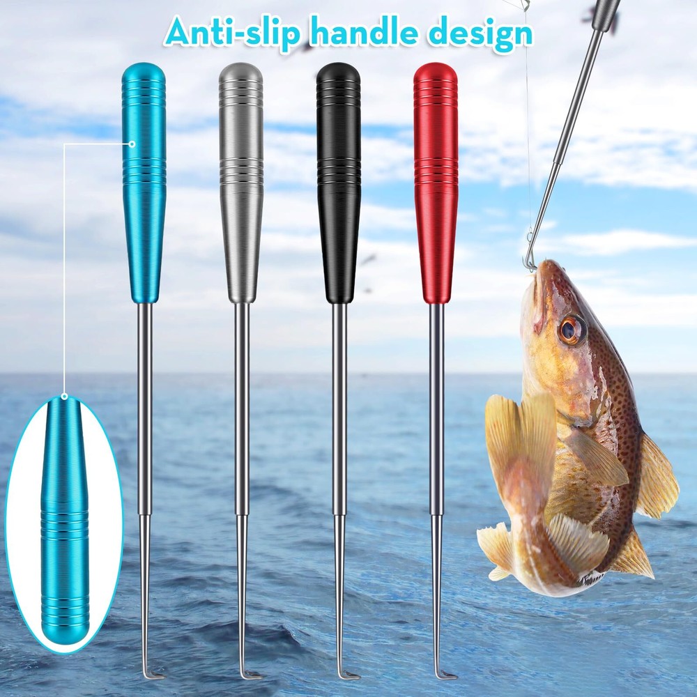 4 Pcs Fish Hook Quick Remover Tool Fish Hook Extractor with Storage Tubes