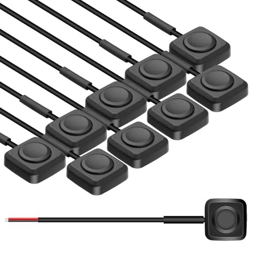 10Pcs Momentary Push Button Switch, Surface Mount ON/Off Mini 11.43in Wire