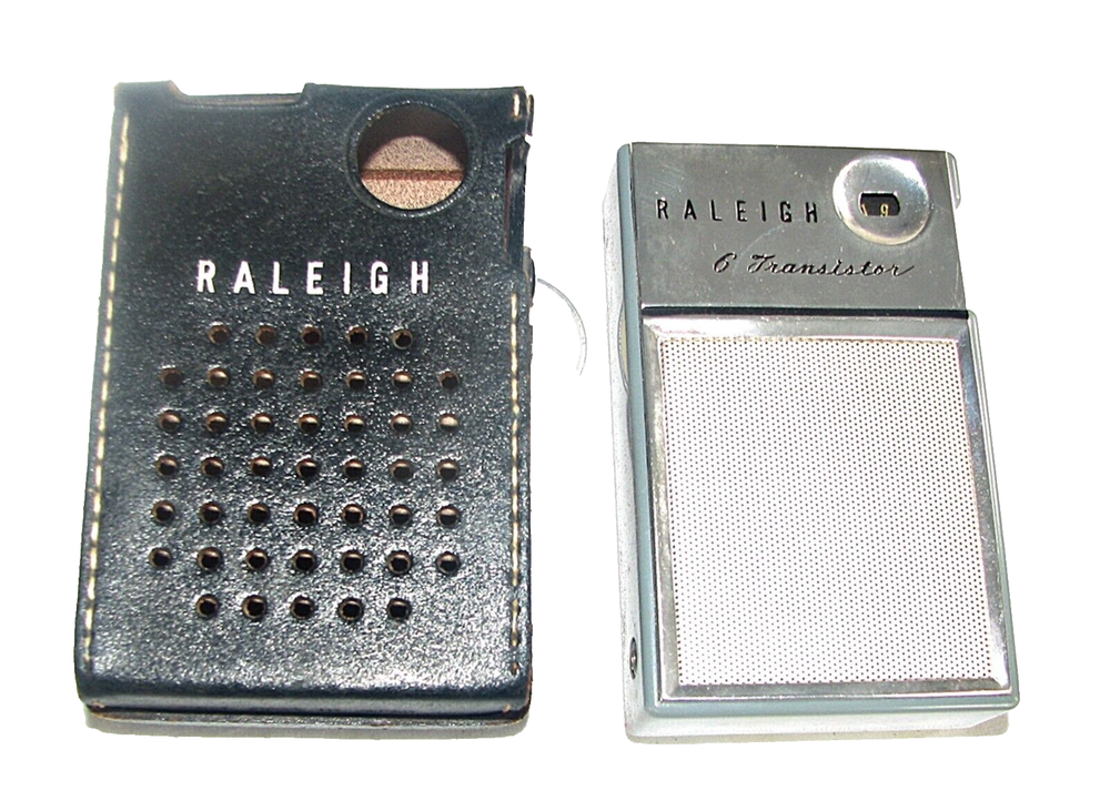 Vintage Raleigh 6 Transistor Model 619 With Leather Case