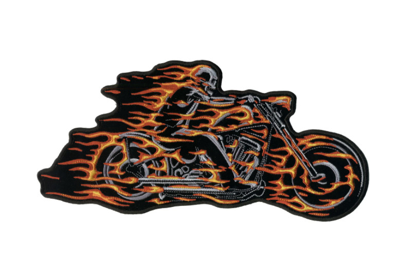 5" HELL RIDER MOTORCYCLE BIKER EMBROIDERED PATCH