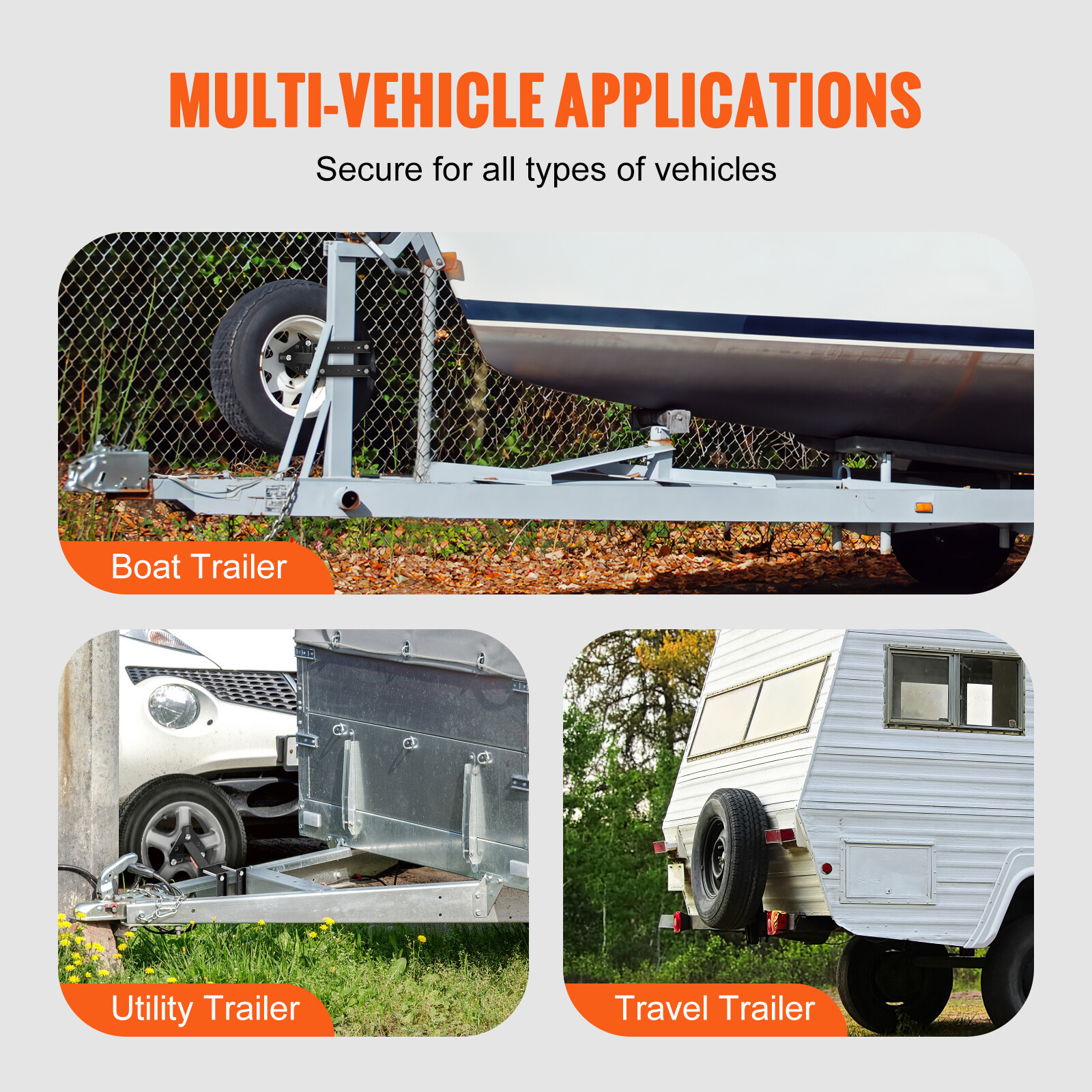 VEVOR Trailer Spare Tire Carrier Mount Holder for 4,5,6 & 8 Lug Stud Wheels