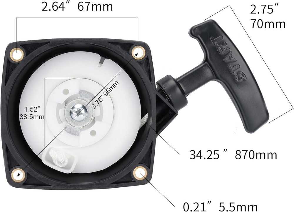 Wear-Resistant Pull Starter Assembly for Backpack Blower Models 150 350 EB630
