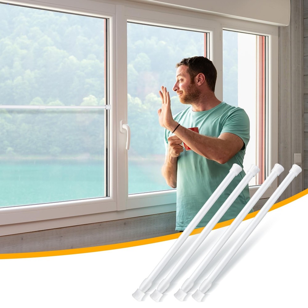 4pcs Adjustable Window Security Bars White 11.8 19.7