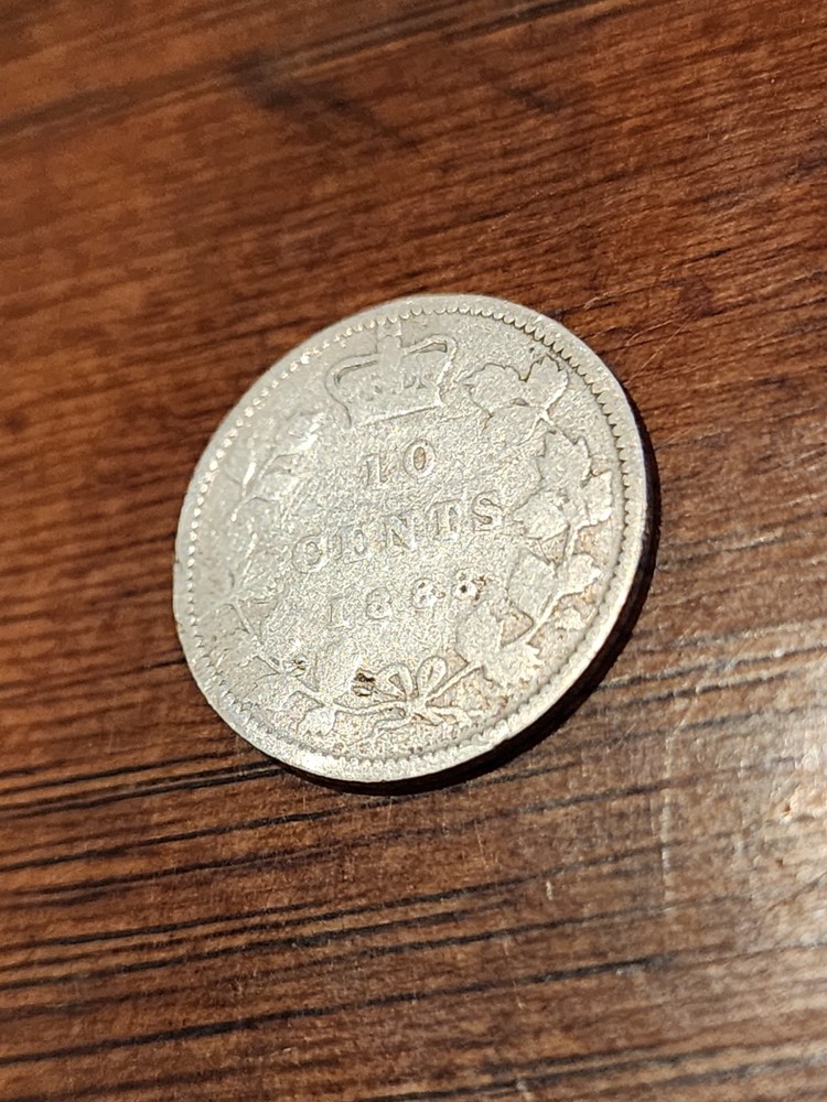 1888 Canada 10 Cents Silver Coin