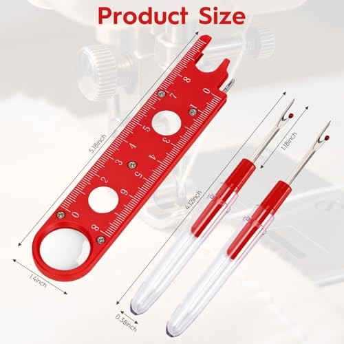 Sewing Machine Needle Threader, 4 in 1 Automatic Quick Threading Tool,