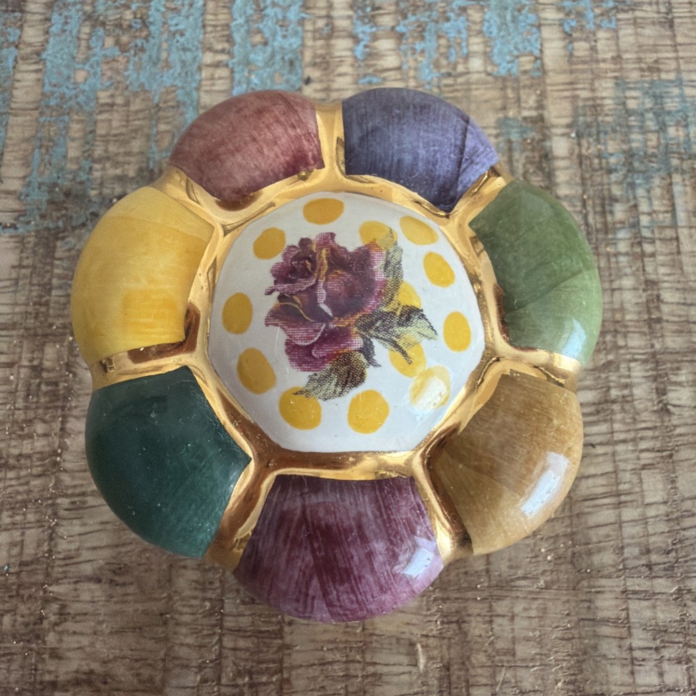 Mackenzie-Childs ROSIE POSIE Large 2.5" Drawer Pulls/Knobs NEW