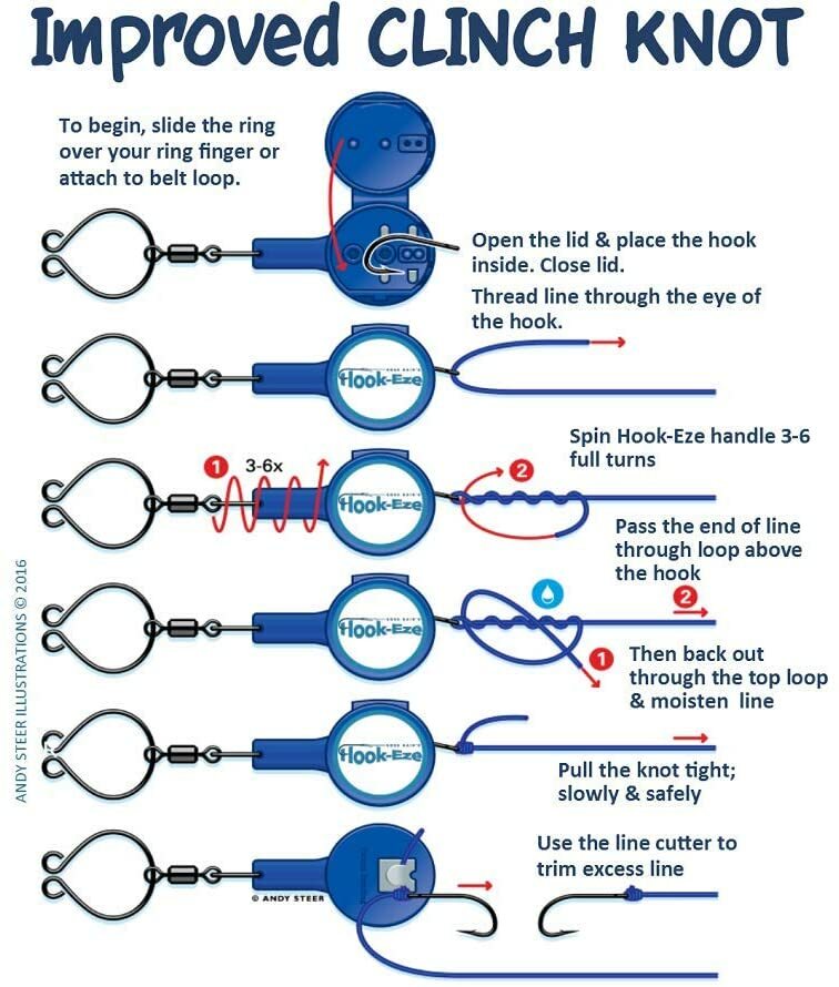HOOK-EZE New, Un-opened 2pk Choice of Colors. Hookeze Safety Tying Device