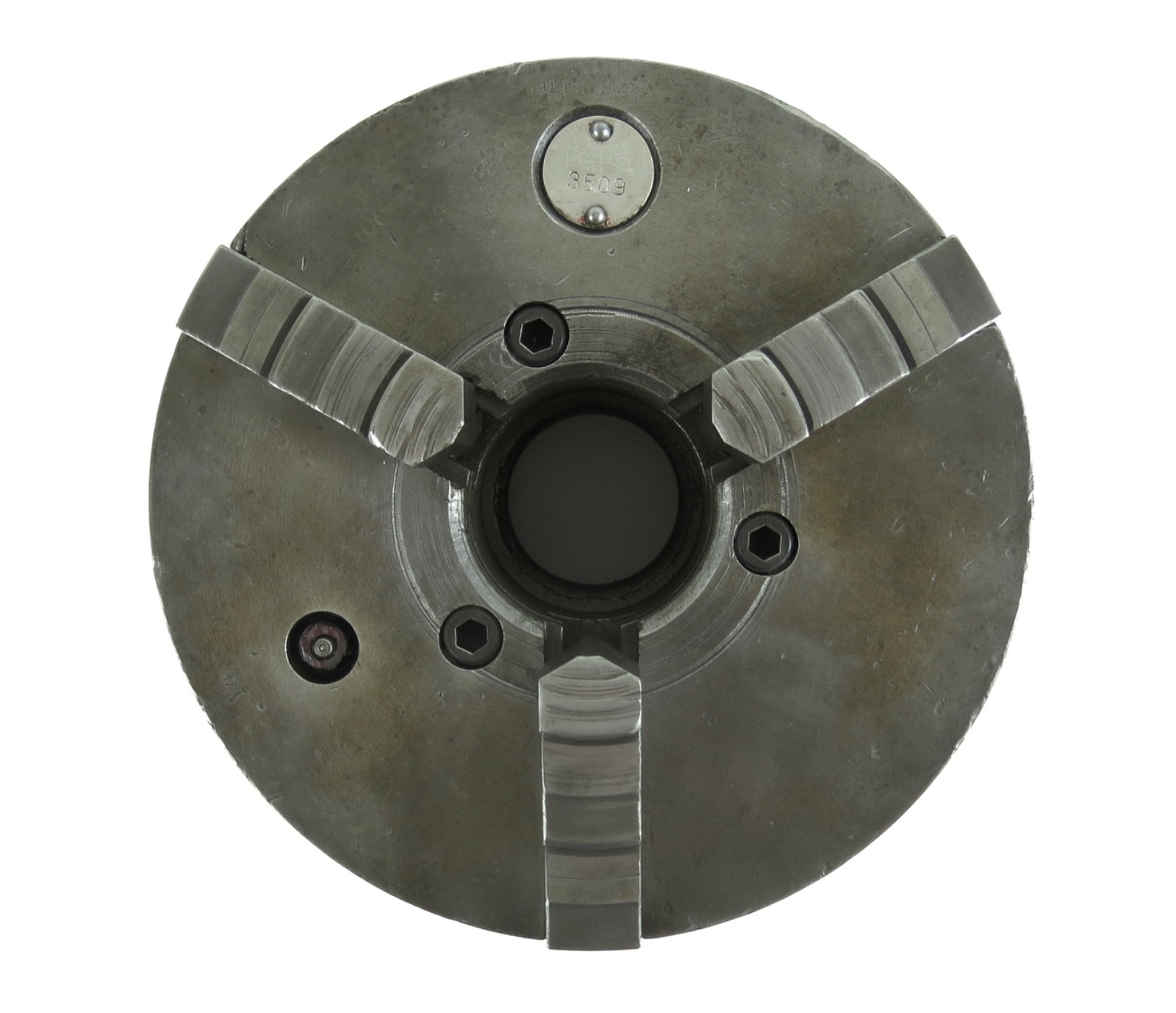 9" Cushman Lathe Chuck 3509  w/ South Bend 14-1/2" 16" Back Plate 2-3/8" x 6TPI