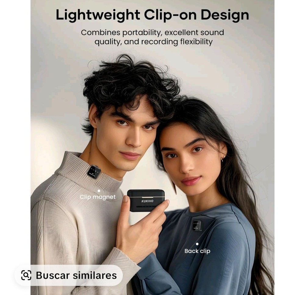 KUKIHO Wireless Lavalier Microphone for iPhone iPad Android With Charging Case A