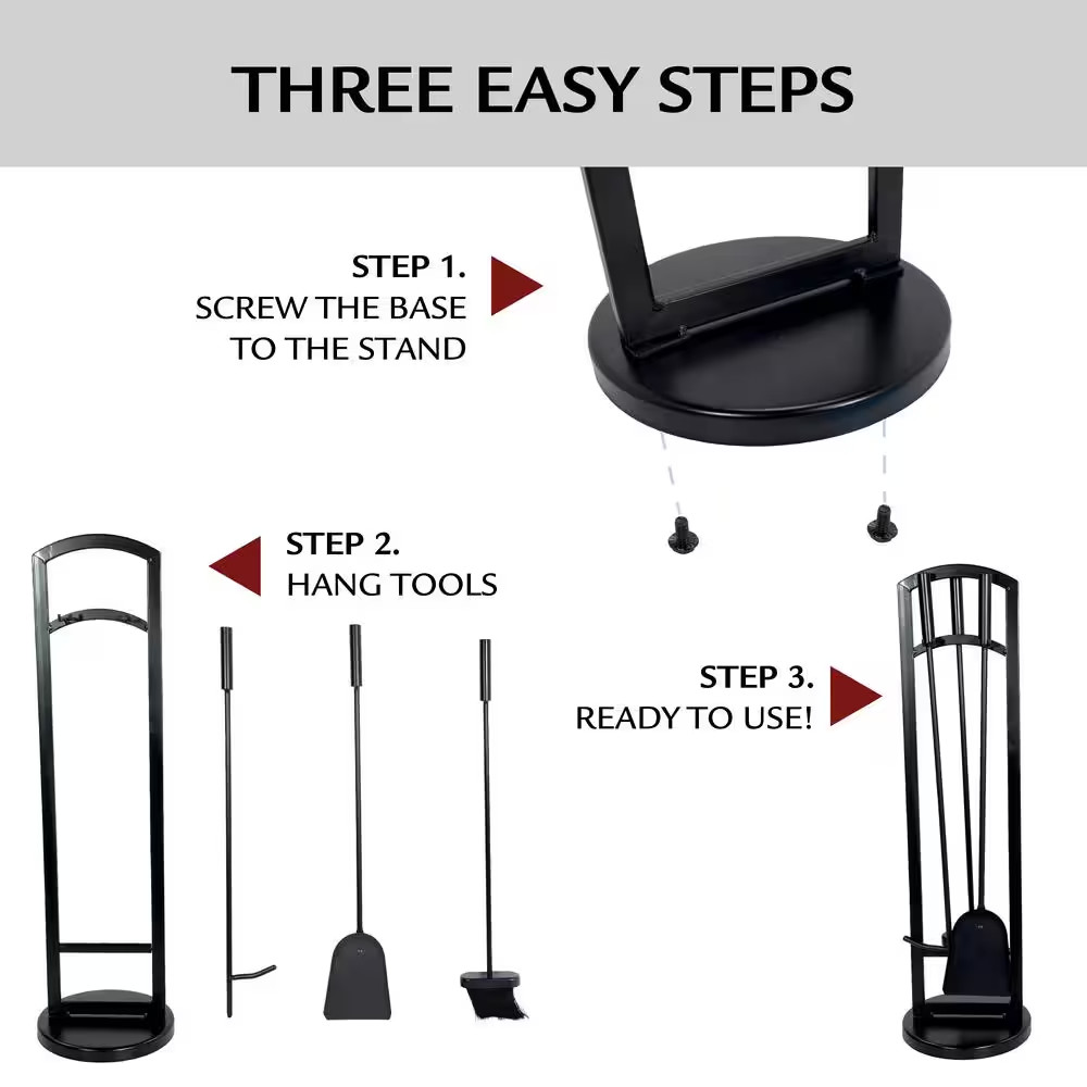 Arched 4-Piece Fireplace Tool Set