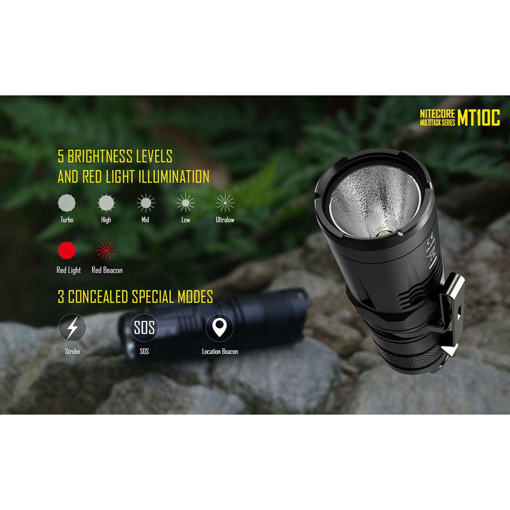 ~NEW~ Nitecore MT10C 920 Lumen EDC Flashlight with Red Light