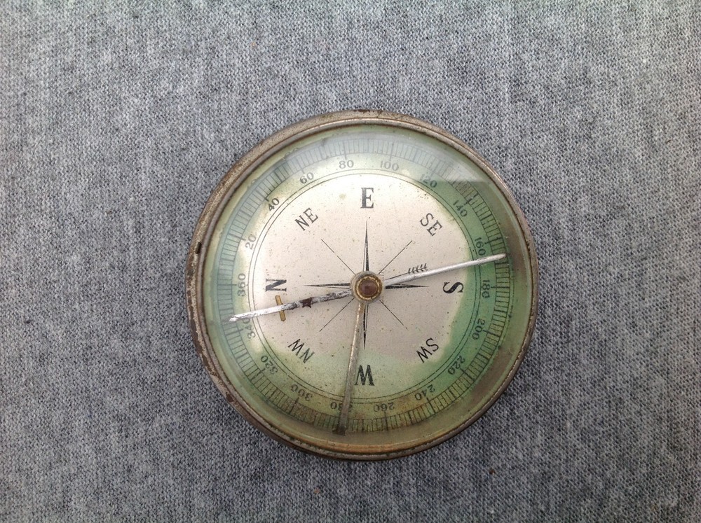 Vintage Silverplate Housing Compass, Germany