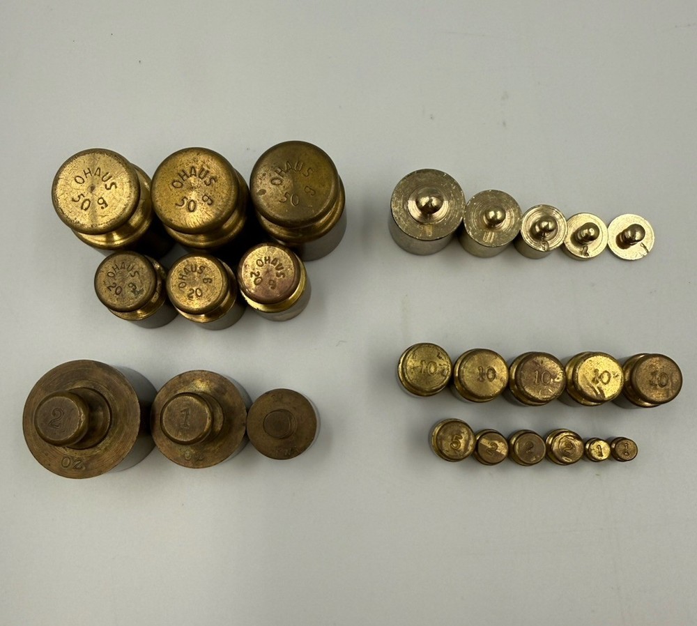 Brass Scale Weights Ohaus Germany Lot