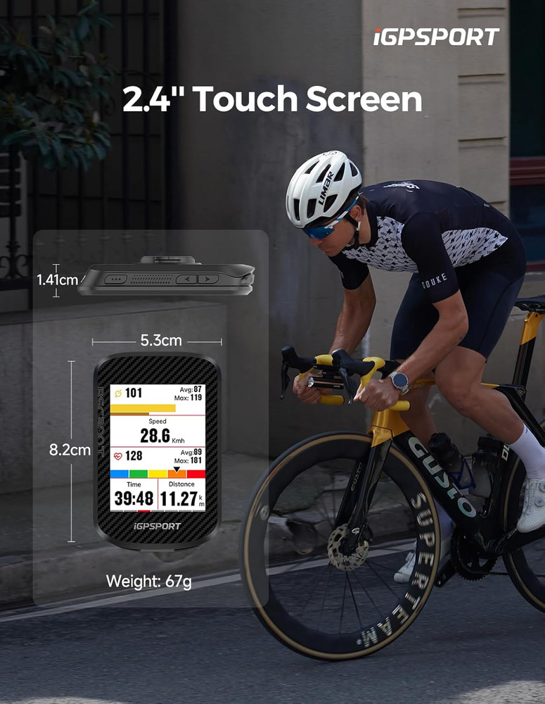 BSC300T Wireless Bike Computer GPS, Touchscreen Offline MAP Navigation off Cours