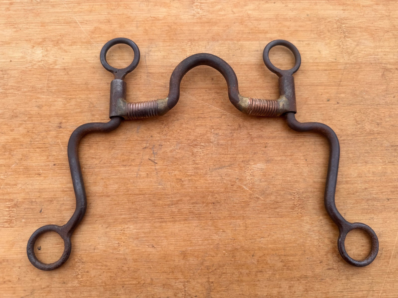 Dutton Style Medium Port Loose Cheek Western Roping Bit w Copper Bars ~ 5"