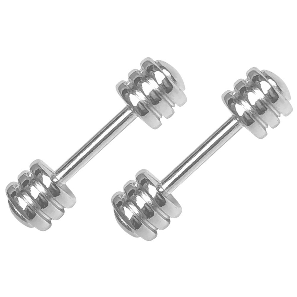 2 Pcs Mini House Decor Dumbbell Decoration Barbells Simulation Model