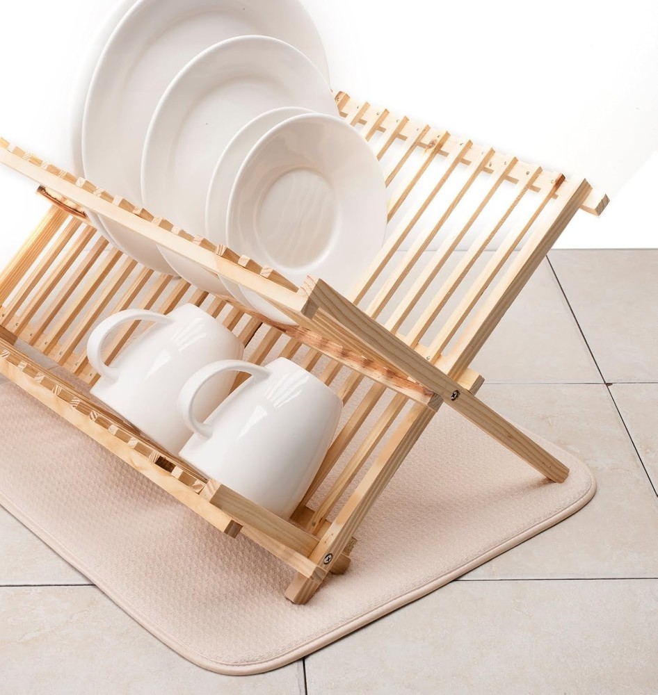 Mircofiber Drying Dish Mat, 16 x 18-inch, Beige