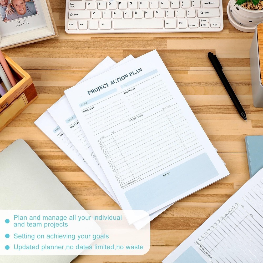 Maitys 200 Sheets 4 Pads Project Action Planner Notepad Project Management wi...