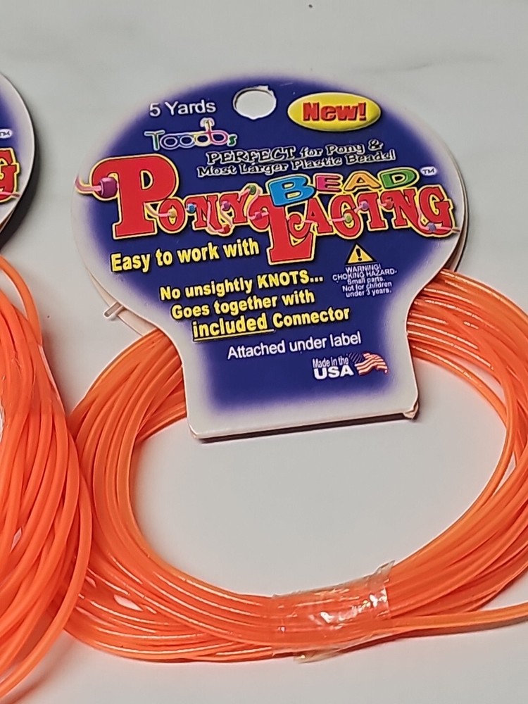Pony Bead Lacing 5 Yard Neon Orange