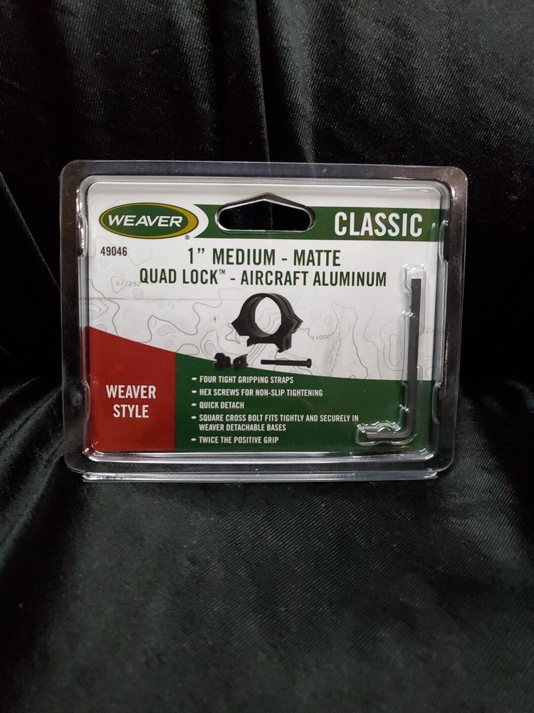 Weaver WEA49046, Quad Lock Rings, 1" Medium, Matte Finish