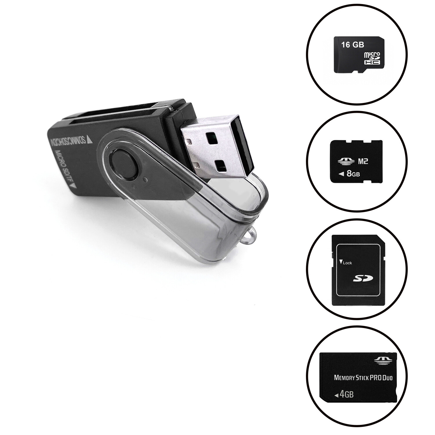 Lightning, USB 3.0 & USB C Memory Card Reader Adapter For Micro SD TF CF SDHC