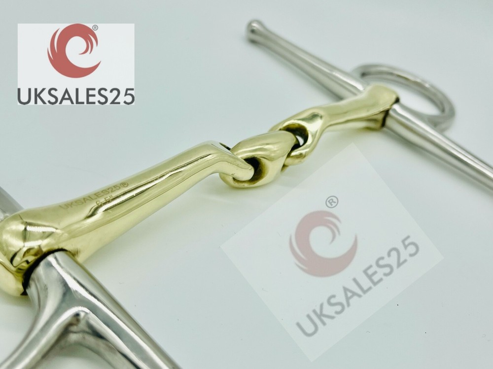 Full Cheek 14MM Snaffle Bit Verbindend Angled MP (UKSALES25®)*SAME DAY DISPATCH*