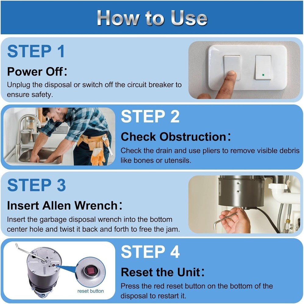 Versatile Stainless Steel Garbage Disposal Allen Wrench - Essential Kitchen Tool