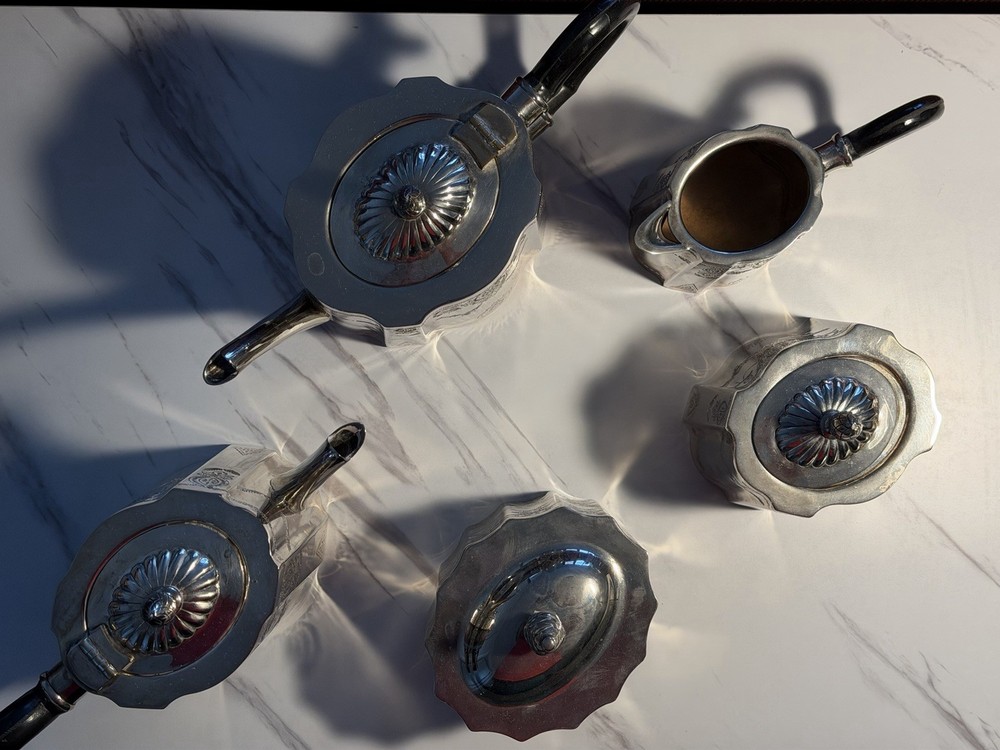 Antique Silver Tea And Cutlery Set