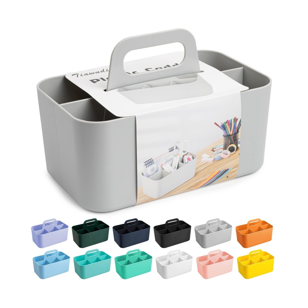 Tiawudi Multipurpose Caddy Organizer, Plastic Caddy with Handle, Stackable De...