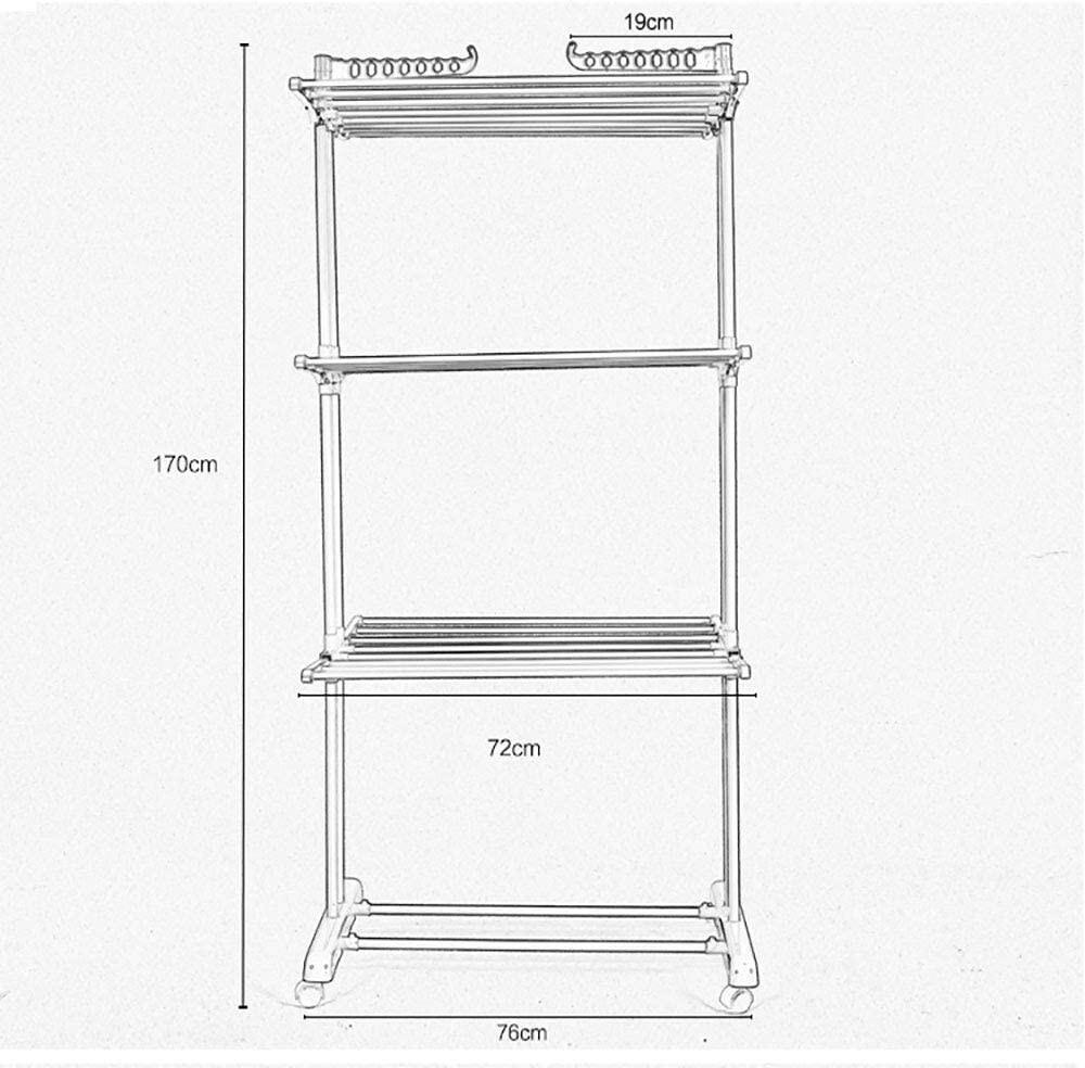 Rolling Clothes Drying Rack Laundry Rack Foldable Tendedero Para Secar La Ropa