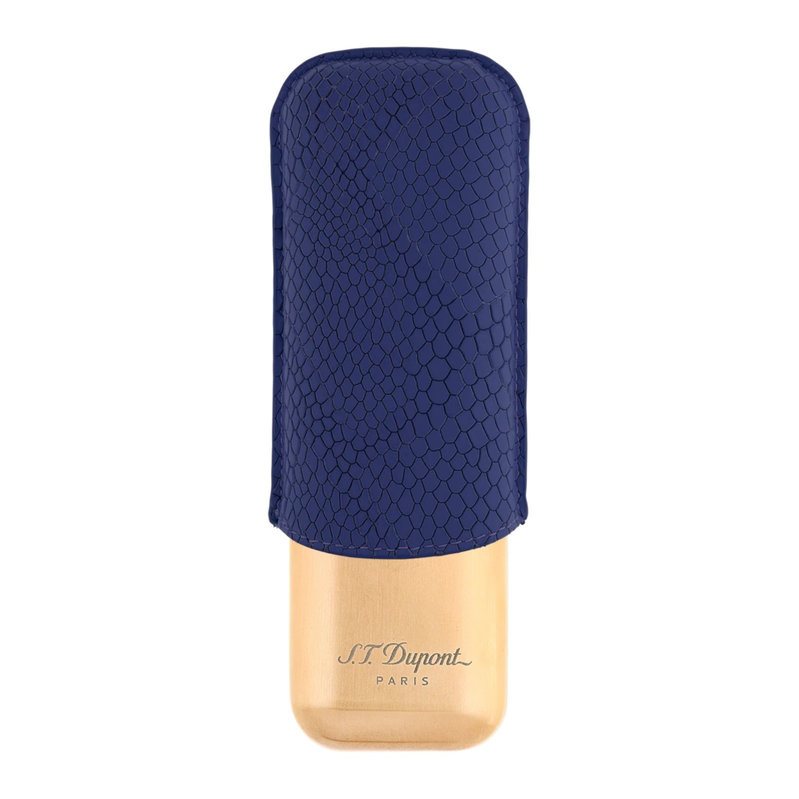 S.T.Dupont 183274 DRAGON Double Cigar Case / Cigar Holder Royal Blue & Gold NEW
