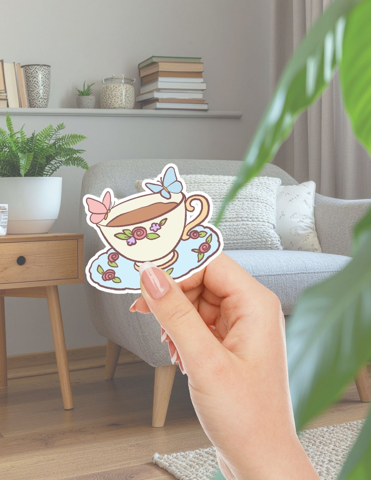 Tea Time Die Cut Vinyl Stickers Set Scrapbooking Laptop Waterbottle