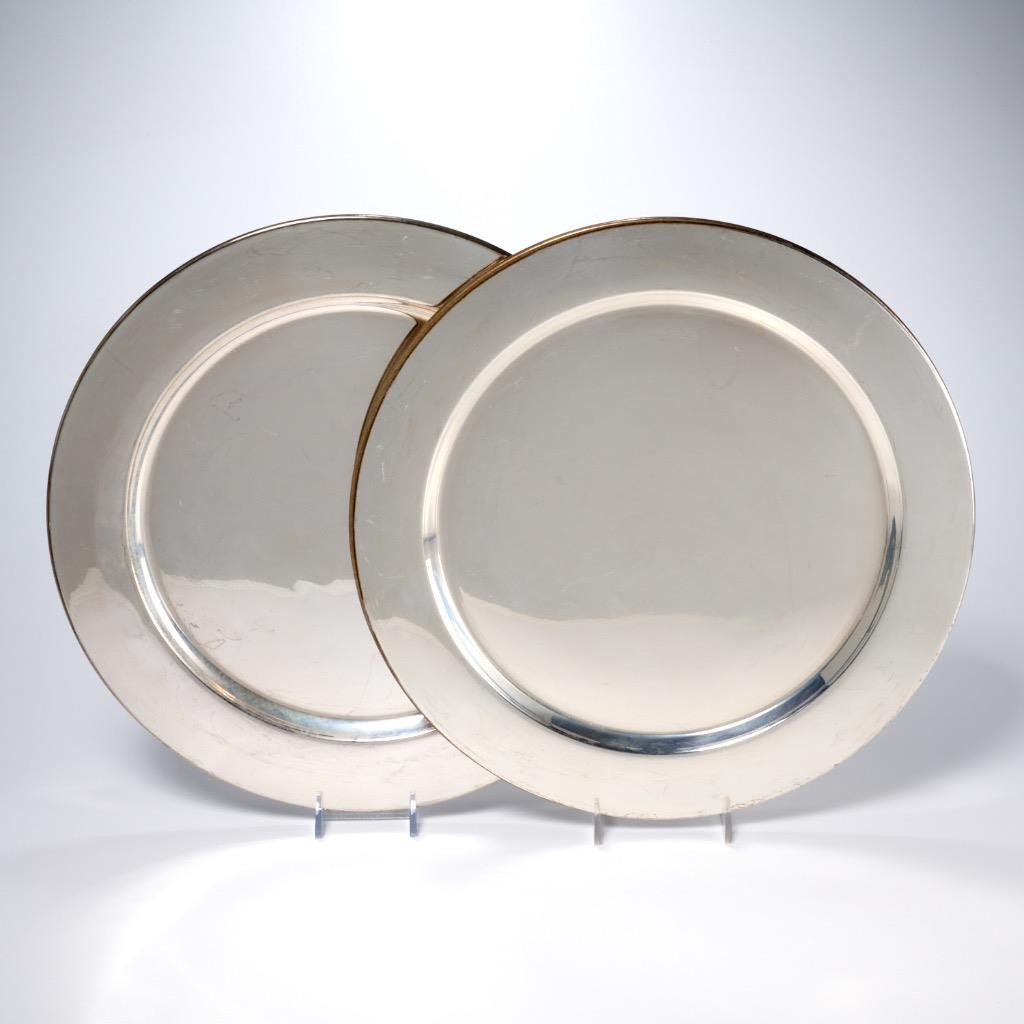 12 Silver Plated Round Charger Service Presentation Plates Barbara Walters B