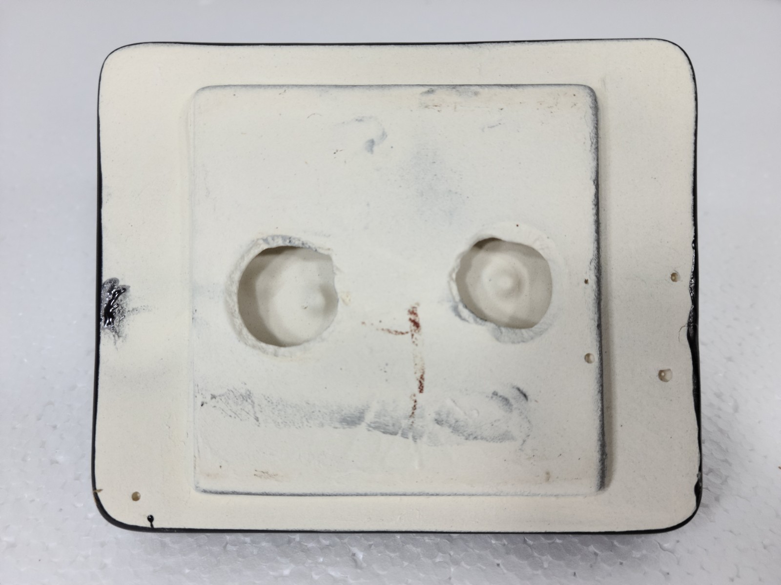 Black Ceramic TP Holder Toilet Paper Porcelain Mid Century Modern Vintage Retro