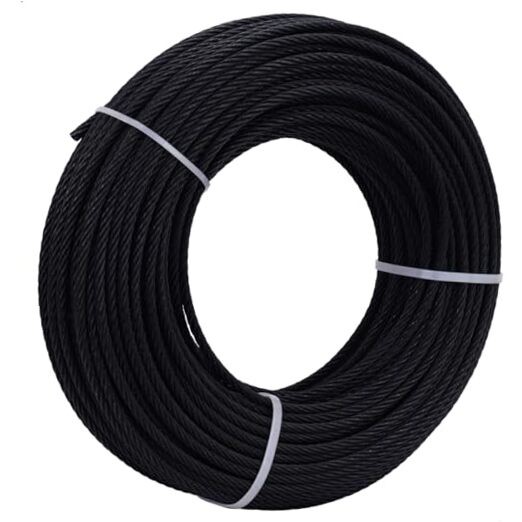 Cable de cuerda de alambre de acero inoxidable negro, para kit de hardware de