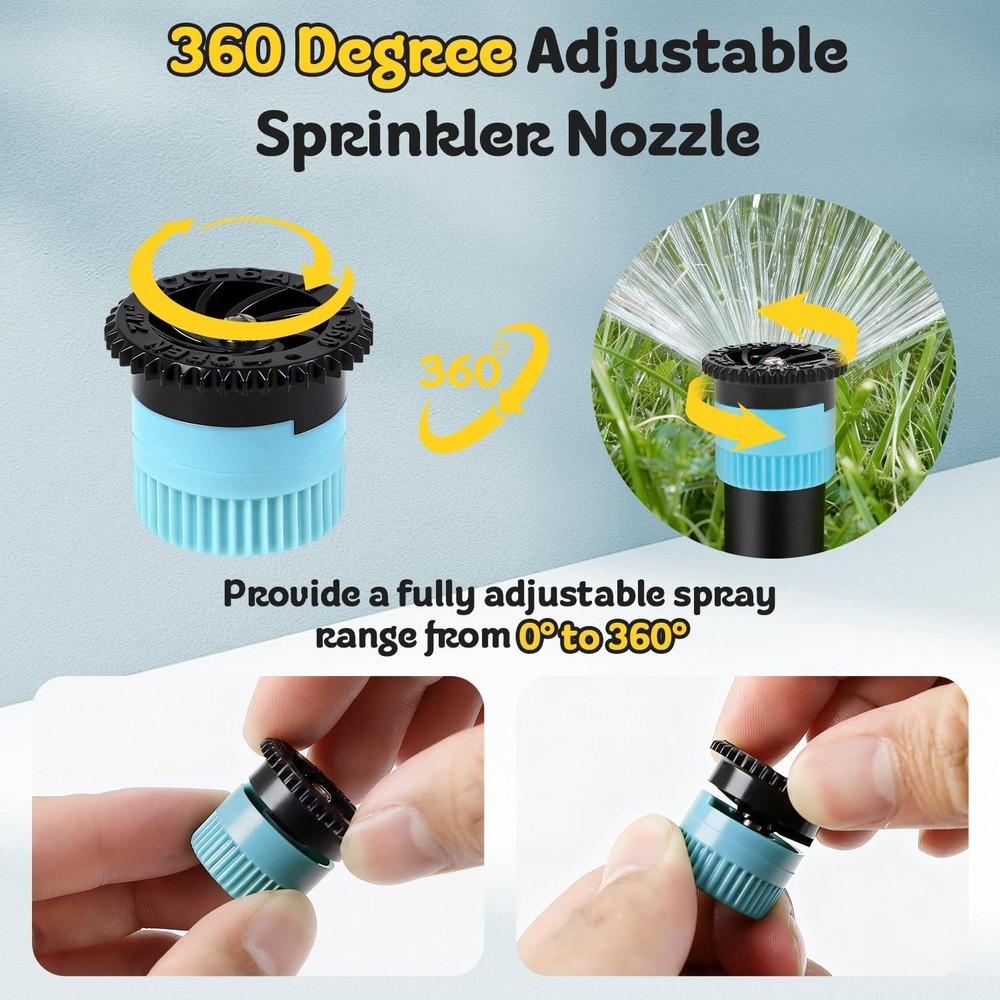 10 Pieces Variable Arc Nozzle Replacement PopUp Sprinkler Heads Compatible wit