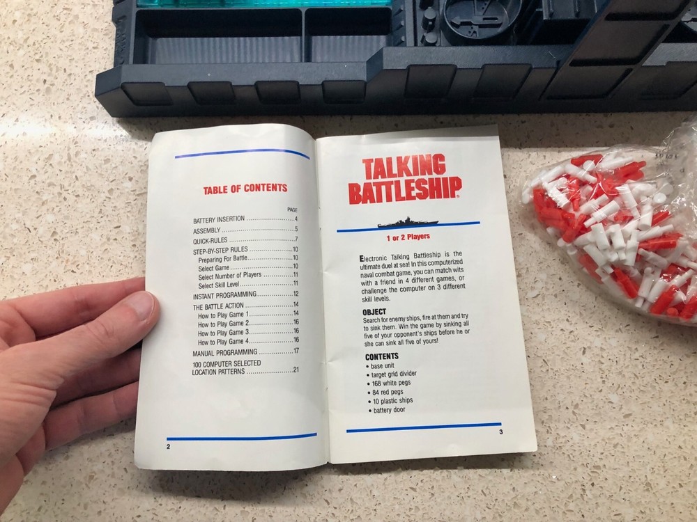 Electronic Talking Battleship with Code Book Manual - Not Working For Parts
