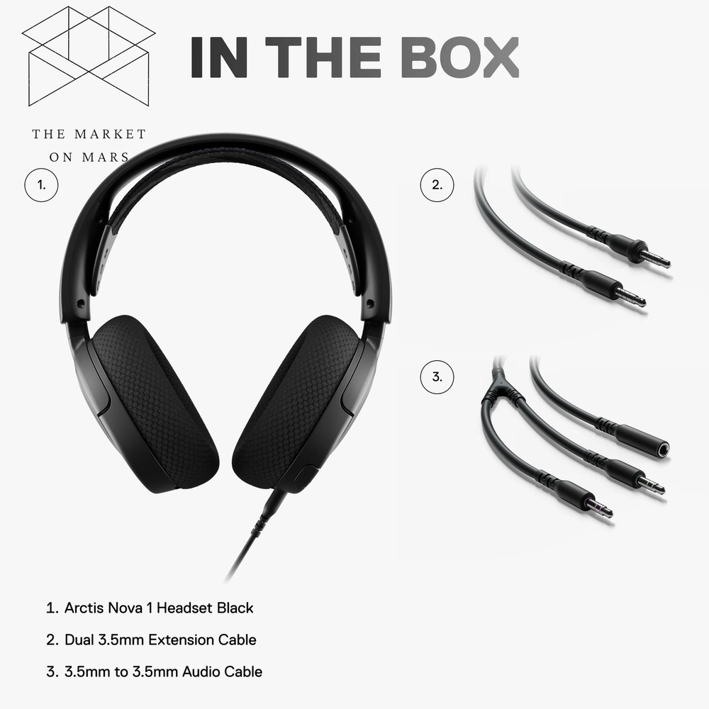 Arctis Nova 1 Wired Multi-System Gaming Headset for PC with 3.5Mm Jack, Black