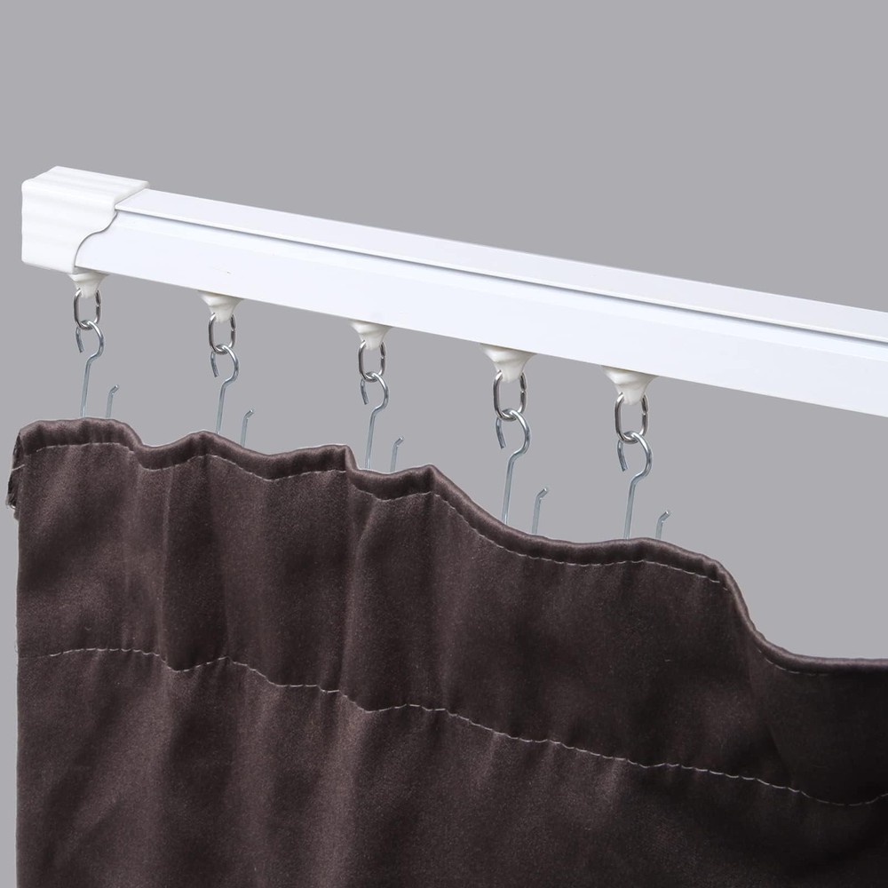 6ft Ceiling Track for Curtains, Never Rust & Enough Rollers and Hooks & Slide...