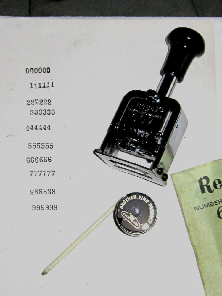 Bostick's Regal #607 Six (6) Wheel Numbering Machine