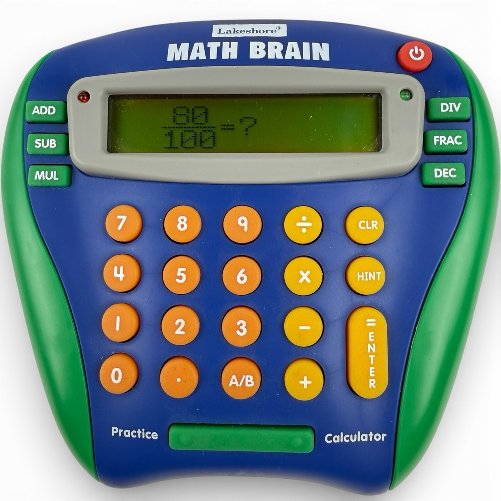 Lakeshore Math Brain Educational Electronic Practice Calculator Handheld, Tested