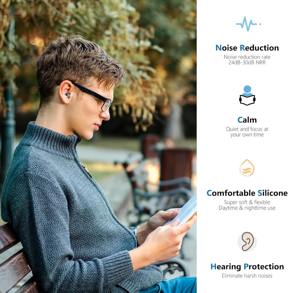 30dB Reusable Silicone Sleep Earplugs