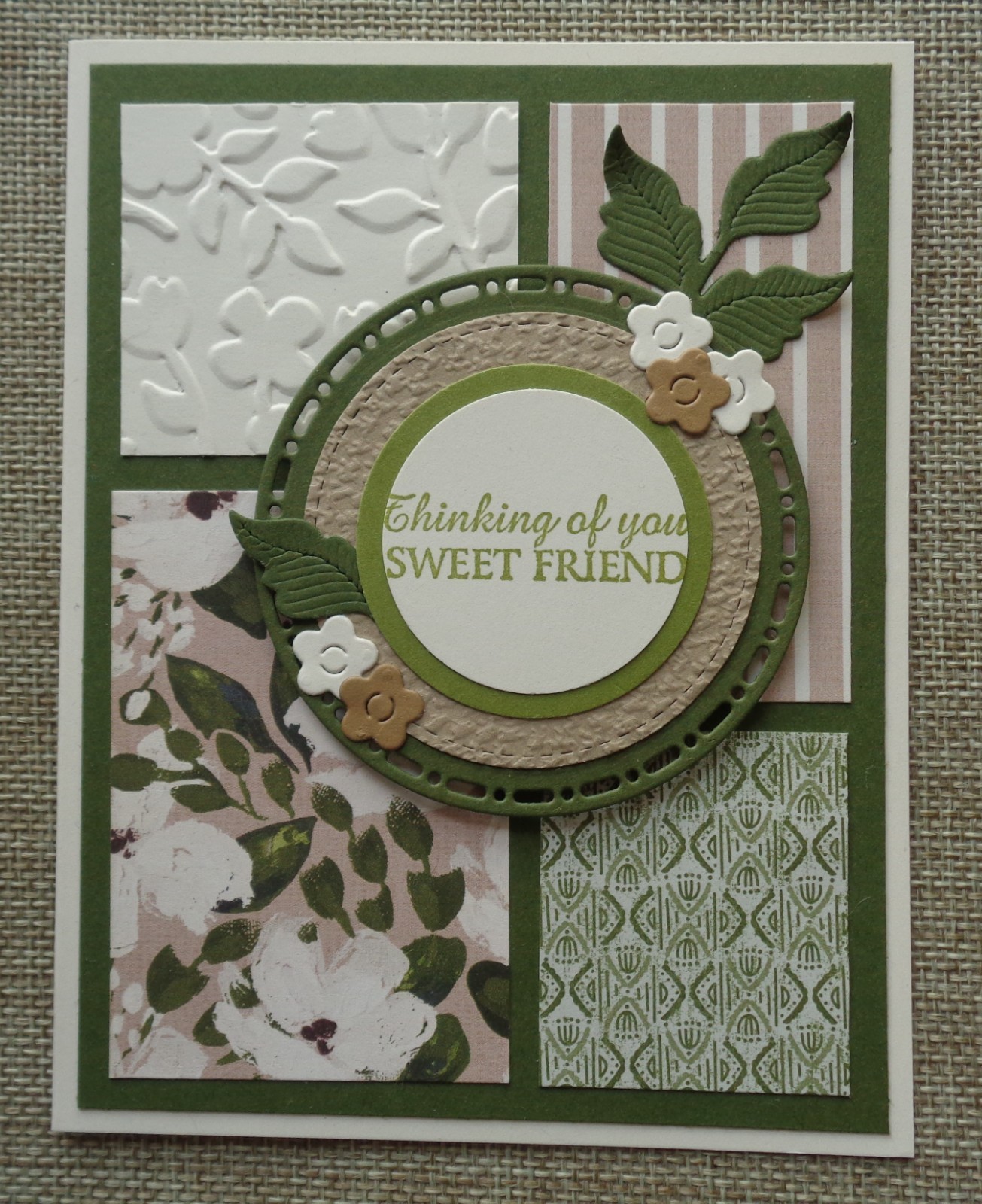 Stampin Up! Card Kit THINKING OF YOU Friend BRUSHED WITH BEAUTY DSP Lovely!