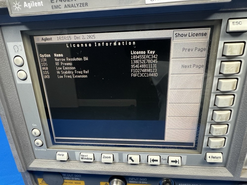 Agilent E7402A 100Hz - 3GHz EMC Analyzer/Spectrum Analyzer *READ CONDITION*