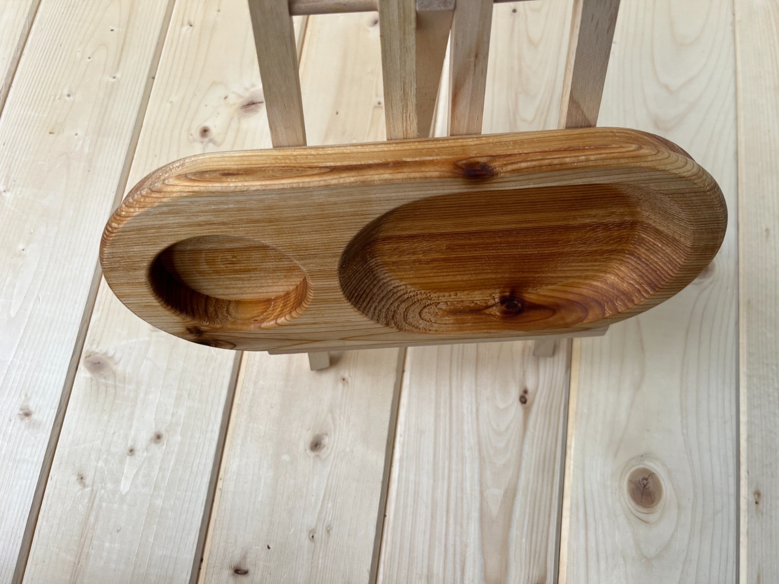 Sauna Snack Tray Wooden with Cup Holder/Beer or Kvas Holder/Handcrafted Sauna