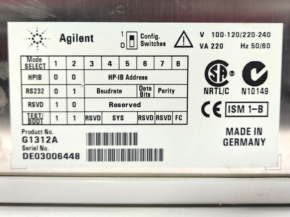 Agilent 1100 Series Binary Pump G1312A BinPump HPLC System Power Tested