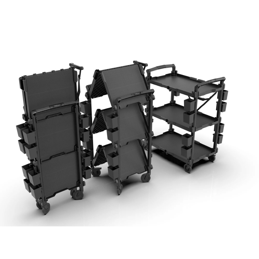 Hyper Tough Hyper Stack Foldable Collapsible Utility Cart Rolling Dolly, Black