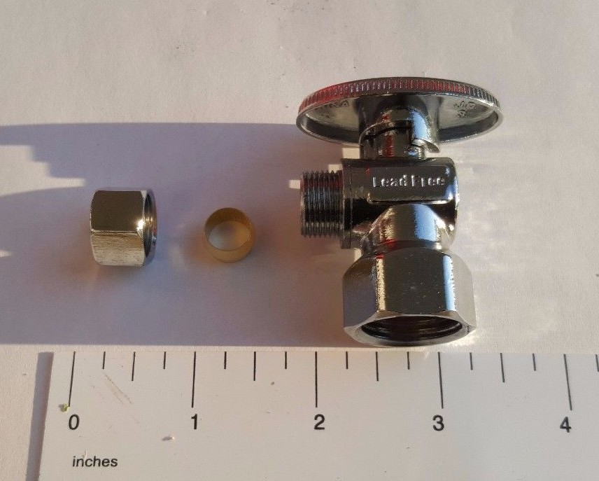 10 Pcs. 3/8" OD Compression X 1/2" Female Angle Valve, 1/4 Turn, Lead Free Brass