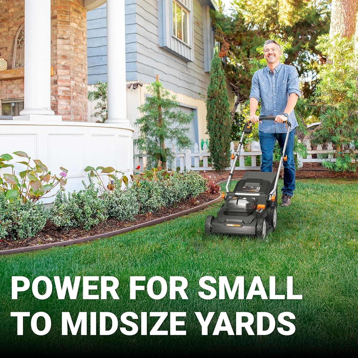 Worx 40V 17'' Cordless Push Lawn Mower (2 Batteries & Charger Included) WG745